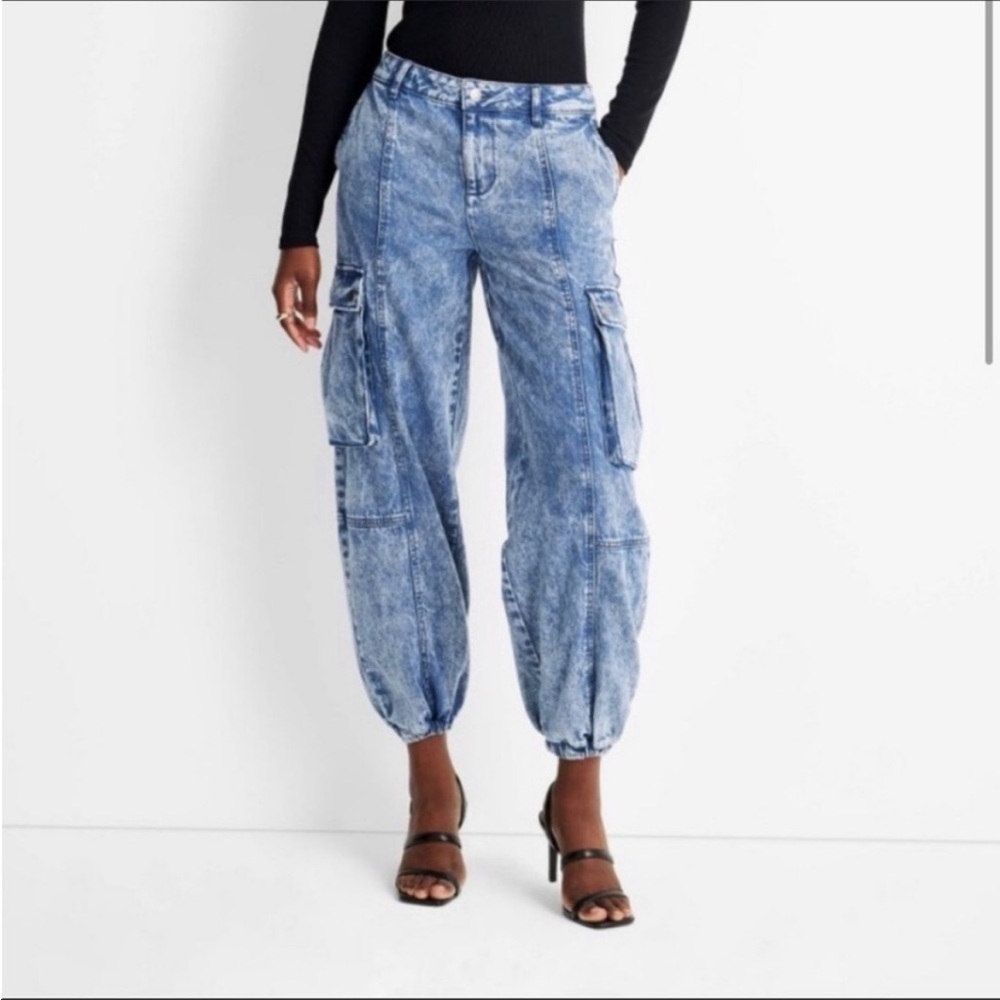 Kahlana Barfield Brown Target Cargo Jean Pants Denim Future Collective Size 6